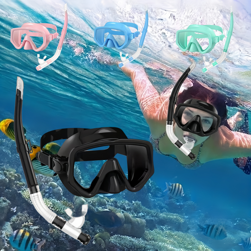 Freediving Mask Set - Scuba Diving Mask Snorkel Set For