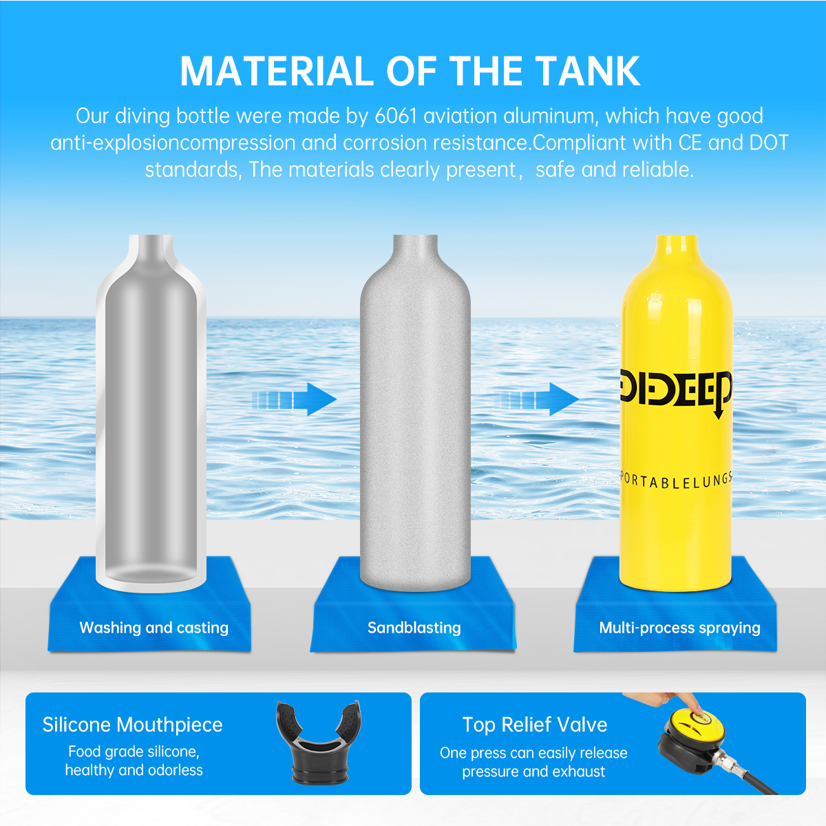 DIDEEP 4L Mini Scuba Diving Ta - Aquatic Diving のレビューと価格