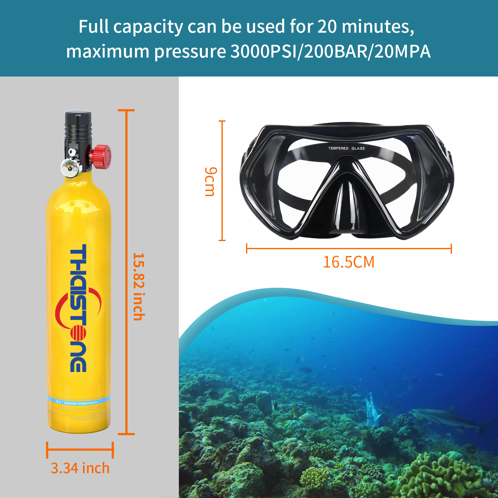 THAISTONE-1L Portable Scuba Di - Aquatic Diving のレビューと価格
